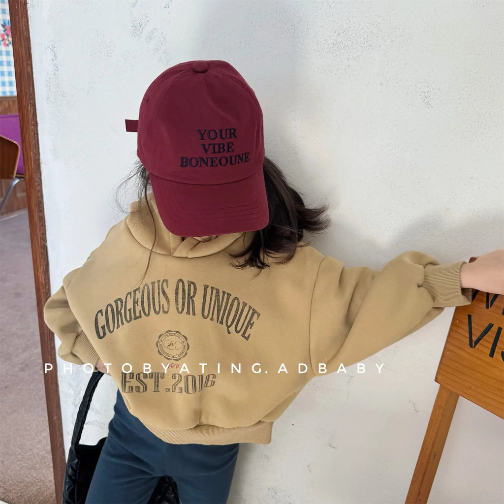 Kids Plus Velvet Fleece Hoodie – Warm Thick Hooded Sweatshirt for Baby Boys & Girls