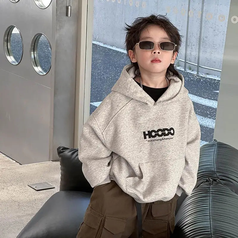Boys Korean Style Hoodie – Trendy Hooded Sweatshirt for Toddler to Big Kids | Spring Fall 2025